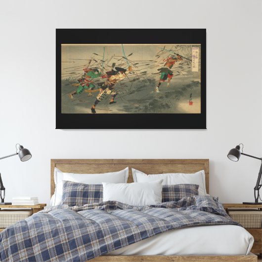 Last Stand of the Kusunoki Clan at Shijonawate Canvas Afdruk (Insitu (Slaapkamer))