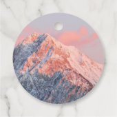 Last sun light on mountain Storžič, Slovenia Bedankjes Labels (Achterkant)