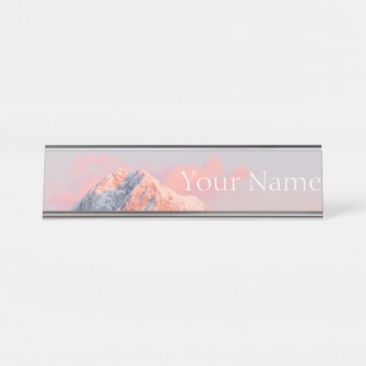 Last sun light on mountain Storžič, Slovenia Bureau Naambordje (Voorkant)