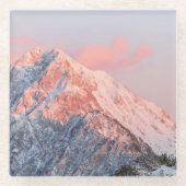 Last sun light on mountain Storžič, Slovenia Glazen Onderzetter (Voorkant)