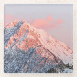 Last sun light on mountain Storžič, Slovenia Glazen Onderzetter