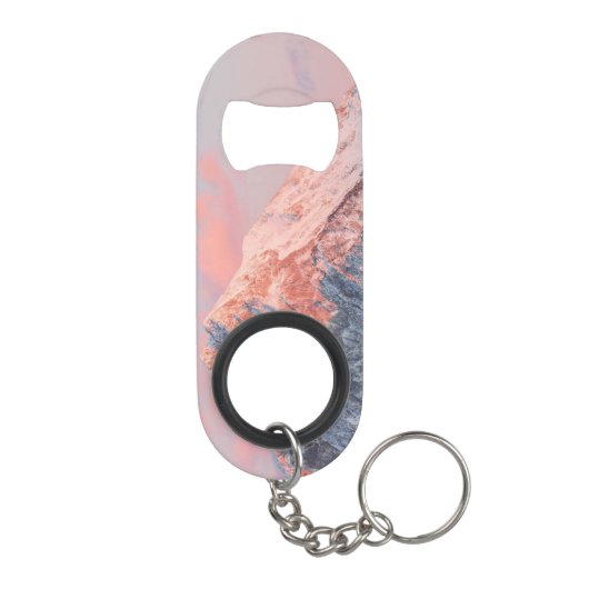 Last sun light on mountain Storžič, Slovenia Mini Flessenopener (Achterkant)