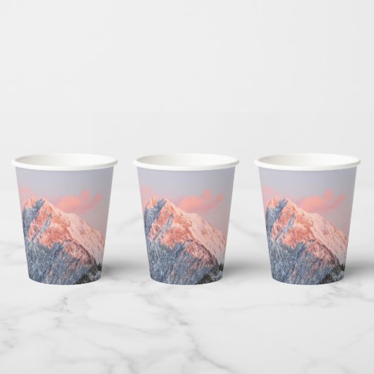 Last sun light on mountain Storžič, Slovenia Papieren Bekers (Multi)