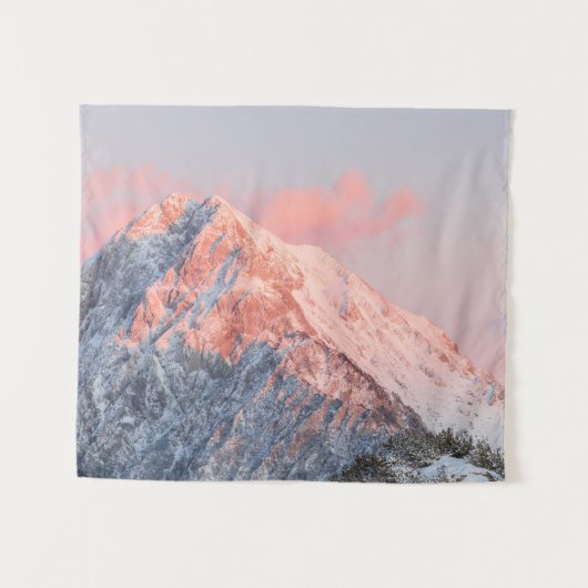 Last sun light on mountain Storžič, Slovenia Wandkleed (Voorkant (horizontaal))