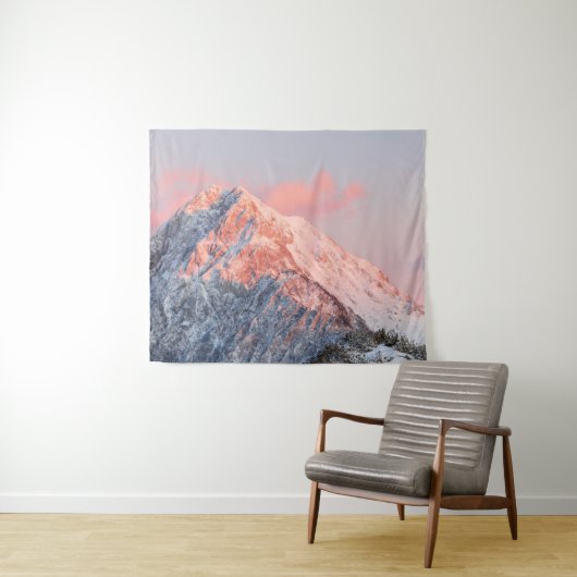 Last sun light on mountain Storžič, Slovenia Wandkleed (In Situ (horizontaal))