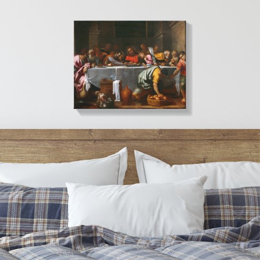 Last Supper - Agostino Carracci - c1595 Canvas Afdruk (Insitu (Slaapkamer))