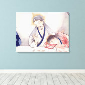 Last Supper, Christus en Sint-John Canvas Afdruk (Insitu (Houten vloer))
