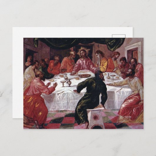 Last Supper - El Greco - c1595 Briefkaart (Voorkant / Achterkant)