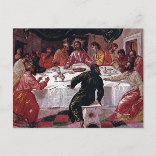 Last Supper - El Greco - c1595 Briefkaart (Voorkant)