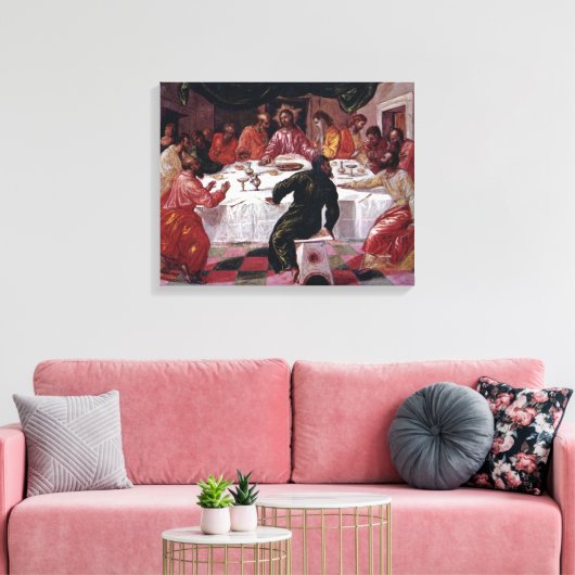 Last Supper - El Greco - c1595 Canvas Afdruk (Insitu (Woonkamer))