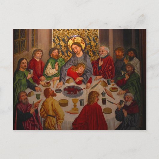 Last Supper - Heinrich Lutzelmann - c1485 Briefkaart (Voorkant)