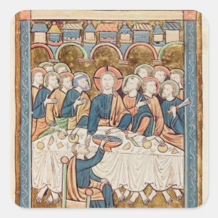 Last Supper uit 'Psautier a l'Usage de Paris Vierkante Sticker