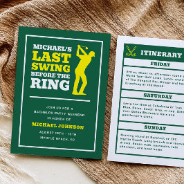 Last Swing Before the Ring Bachelor Party Invite Kaart