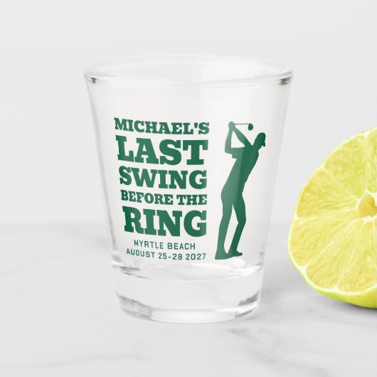 Last Swing Before the Ring Bachelor Shot Glass Shot Glas (Voorkant)