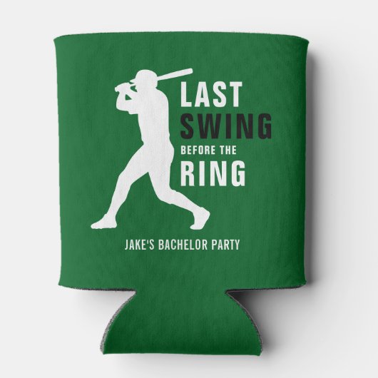 Last Swing Before the Ring Baseball Bachelor Party Blikjeskoeler (Achterkant)