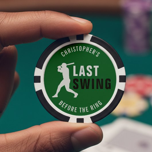 Last Swing Before the Ring Baseball Bachelor Party Poker Chips