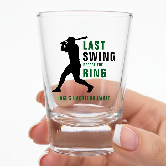 Last Swing Before the Ring Baseball Bachelor Party Shot Glas