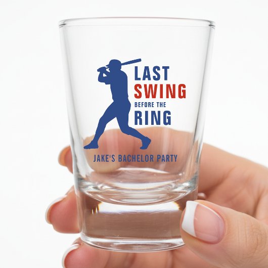 Last Swing Before the Ring Baseball Bachelor Party Shot Glas