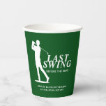 Last Swing Before the Ring Golf Bachelor Papieren Bekers<br><div class="desc">The Last Swing Before the Ring suite is a refined, golf-inspired bachelor weekend collection that blends preppy charm with a touch of playful spirit. Featuring a bold golfer silhouette in deep green and crisp white, this collection tees up the perfect design for a classy celebration on the course. With clean...</div>