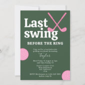 Last Swing Before The Ring Golf Bachelorette Kaart (Voorkant)