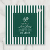 Last Swing Before the Ring green bachelorette Bedankjes Labels (Achterkant)