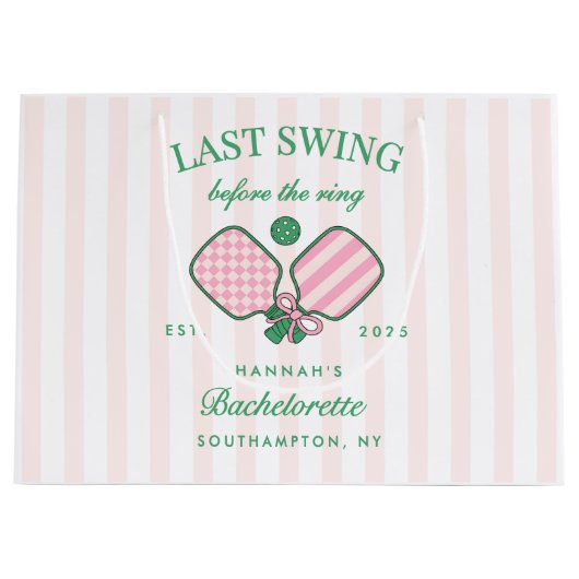Last Swing Before The Ring Pickleball Bach Weekend Groot Cadeauzakje (Voorkant)