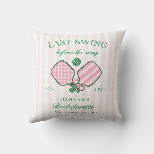 Last Swing Before The Ring Pickleball Bach Weekend Kussen (Achterkant)