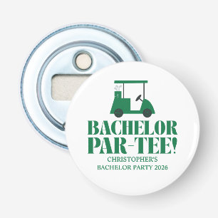 Last Swing Golf Country Club Bachelor Zwart Groen Button Flesopener