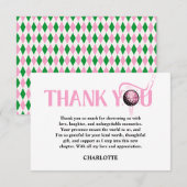 Last Swing Golf Pink Bachelorette Bedankkaart (Voorkant / Achterkant)