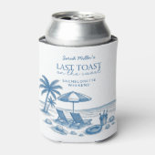 Last Toast on the Coast Bachelorette Beach Party Blikjeskoeler (Blikje Voorkant)