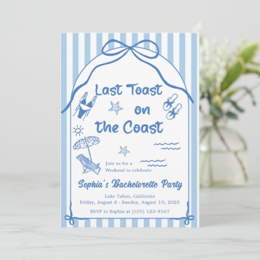 Last Toast On The Coast Bachelorette Weekend  Kaart (Staand voorkant)