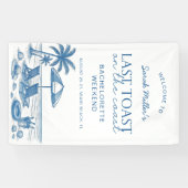 Last toast on the coast Beach Bachelorette Party  Spandoek (Horizontaal)