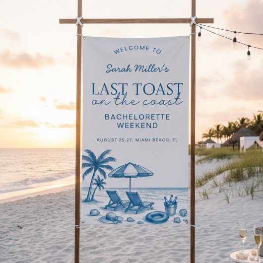 Last toast on the coast Beach Bachelorette Party  Spandoek