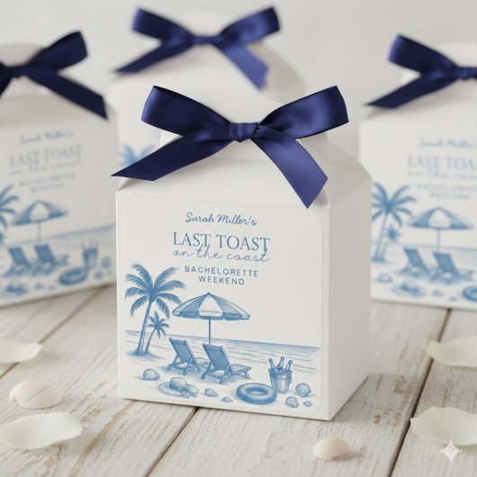 Last Toast on the Coast Beach Bachelorette Party  Vierkante Sticker