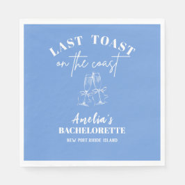 Last toast on the coast blue bachelorette party  servet