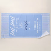 Last toast on the coast Blue Bachelorette party Strandlaken (Voorkant)