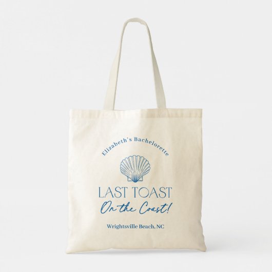 Last Toast on the Coast Blue Shell Bachelorette  Tote Bag (Achterkant)