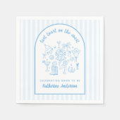 Last Toast on the Coast Blue Stripes Beach  Servet (Voorkant)