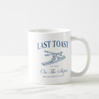 Last toast on the slopes bachelor skiing bridal koffiemok