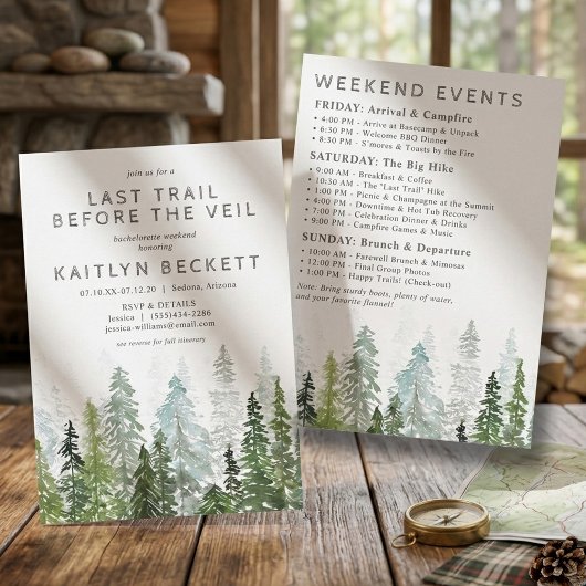 Last Trail Camping Bachelorette Weekend Itinerary Kaart