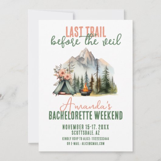 Last Trail Glamping Bachelorette reisweekend Kaart (Voorkant)