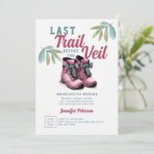 Last Trail Veil Camping Camp Bachelorette Party Kaart (Staand voorkant)