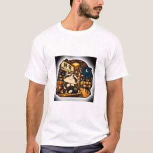 Last Train Cat T-Shirt Japanse stationsnacht Ar