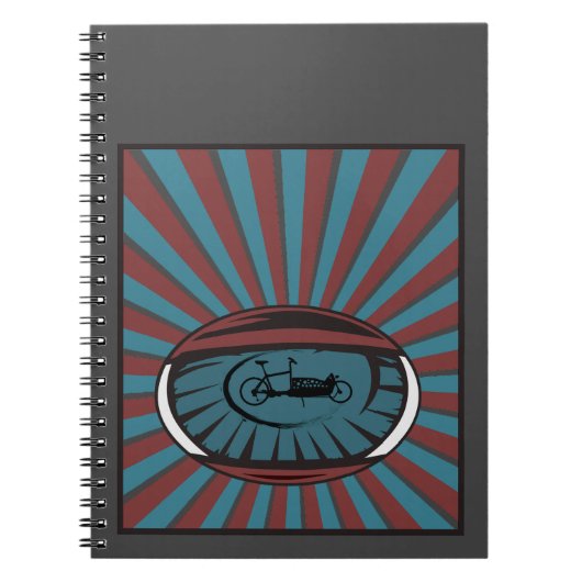 Lastenrad im Auge mit Strahlen Notitieboek (Voorkant)