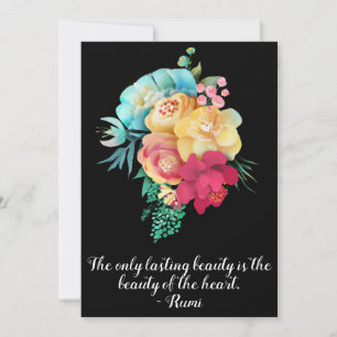 Laster Love Bouquet Rumi Quote Kaart