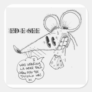 LASTIGE MUIS VIERKANTE STICKER