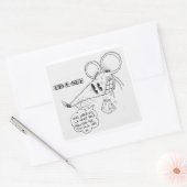 LASTIGE MUIS VIERKANTE STICKER (Envelop)