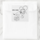 LASTIGE MUIS VIERKANTE STICKER (Tas)