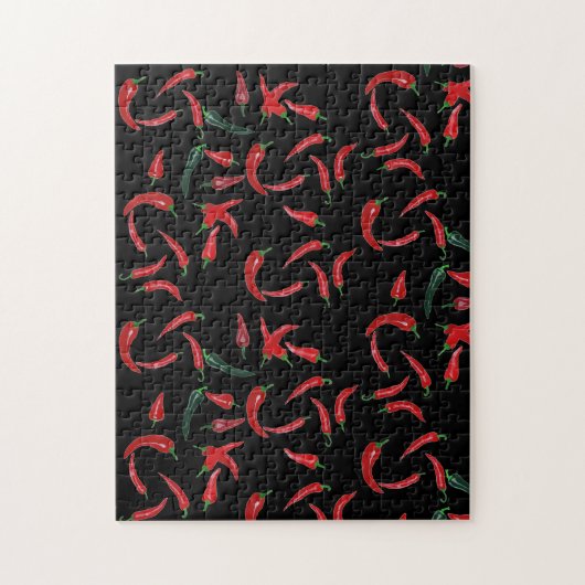 Lastige puzzel Rood | Zwarte Chilipeper Patroon (Verticaal)