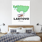 Lastovo Kroatië kaart reisposter. Canvas Afdruk (Insitu (Slaapkamer))